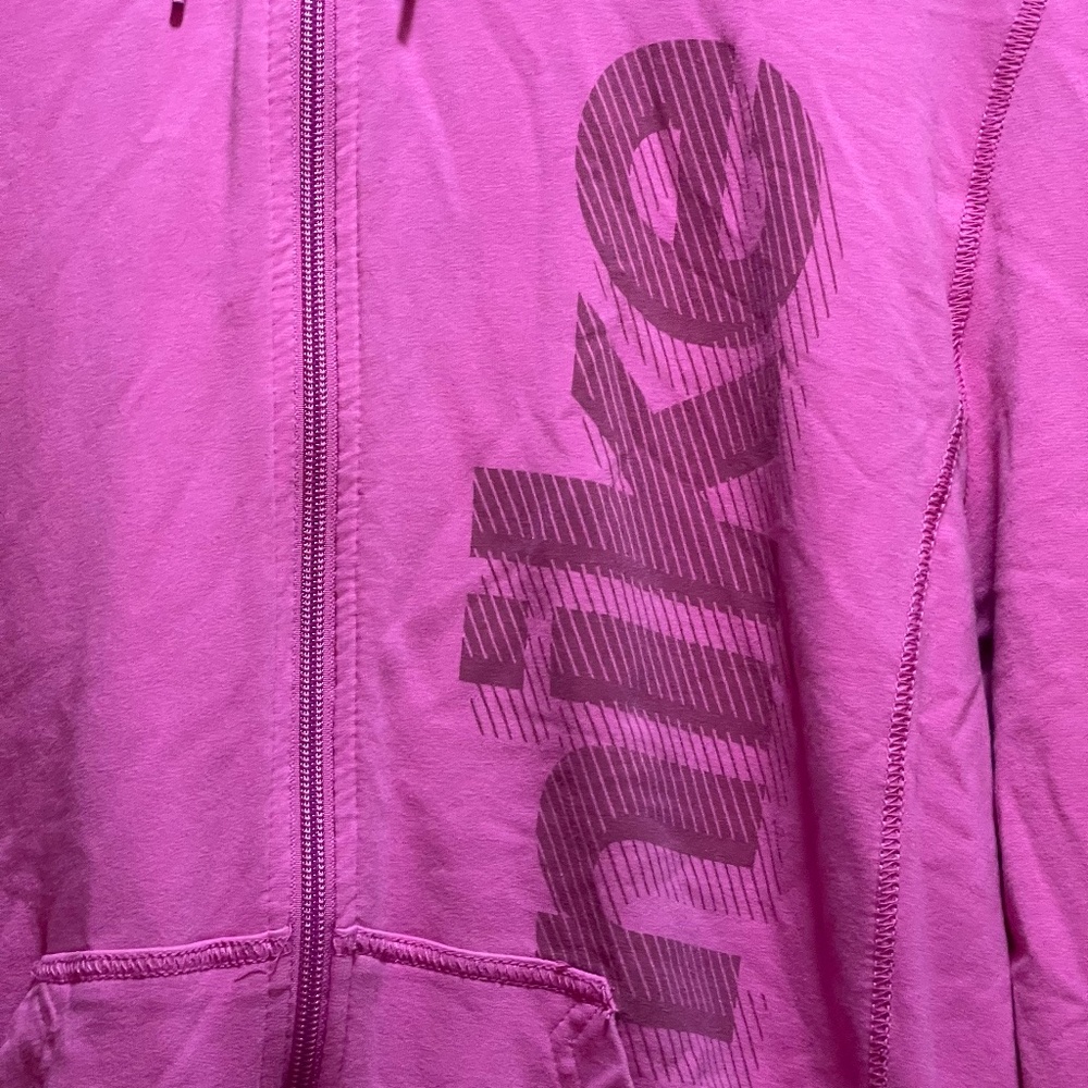 Nike Dri-FIT Pink Zip Up Hoodie Jacket Womens Large Sporty Y2K Activewear - Picture 10 of 12